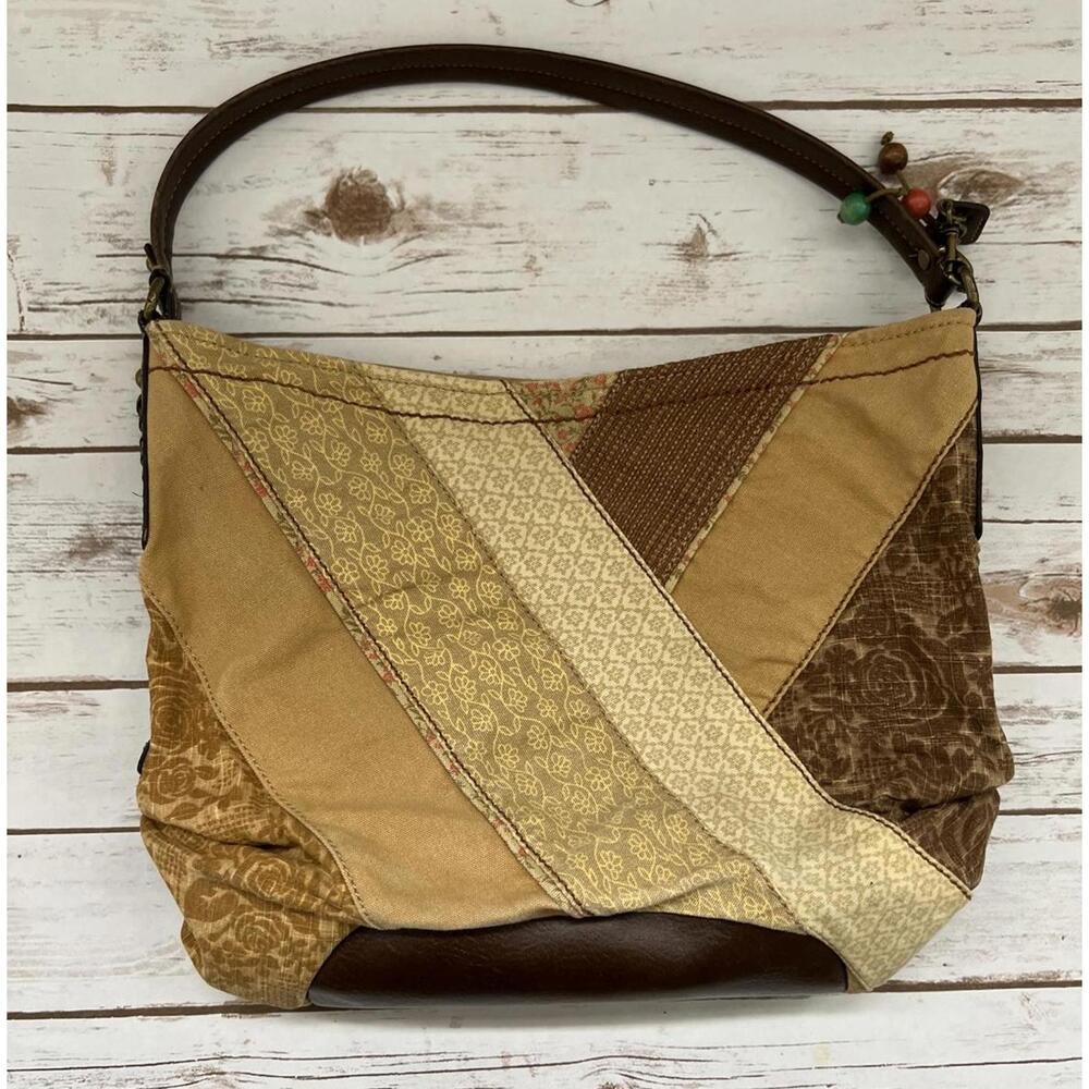 Fossil Boho Patchwork Shoulder Bag With Beaded Lo… - image 6